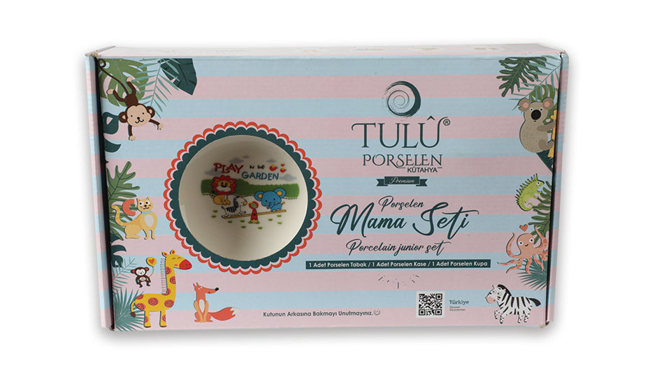 Kütahya Porselen 3'Lü Mama Seti Porselen Kupa, tabak ve Kase
