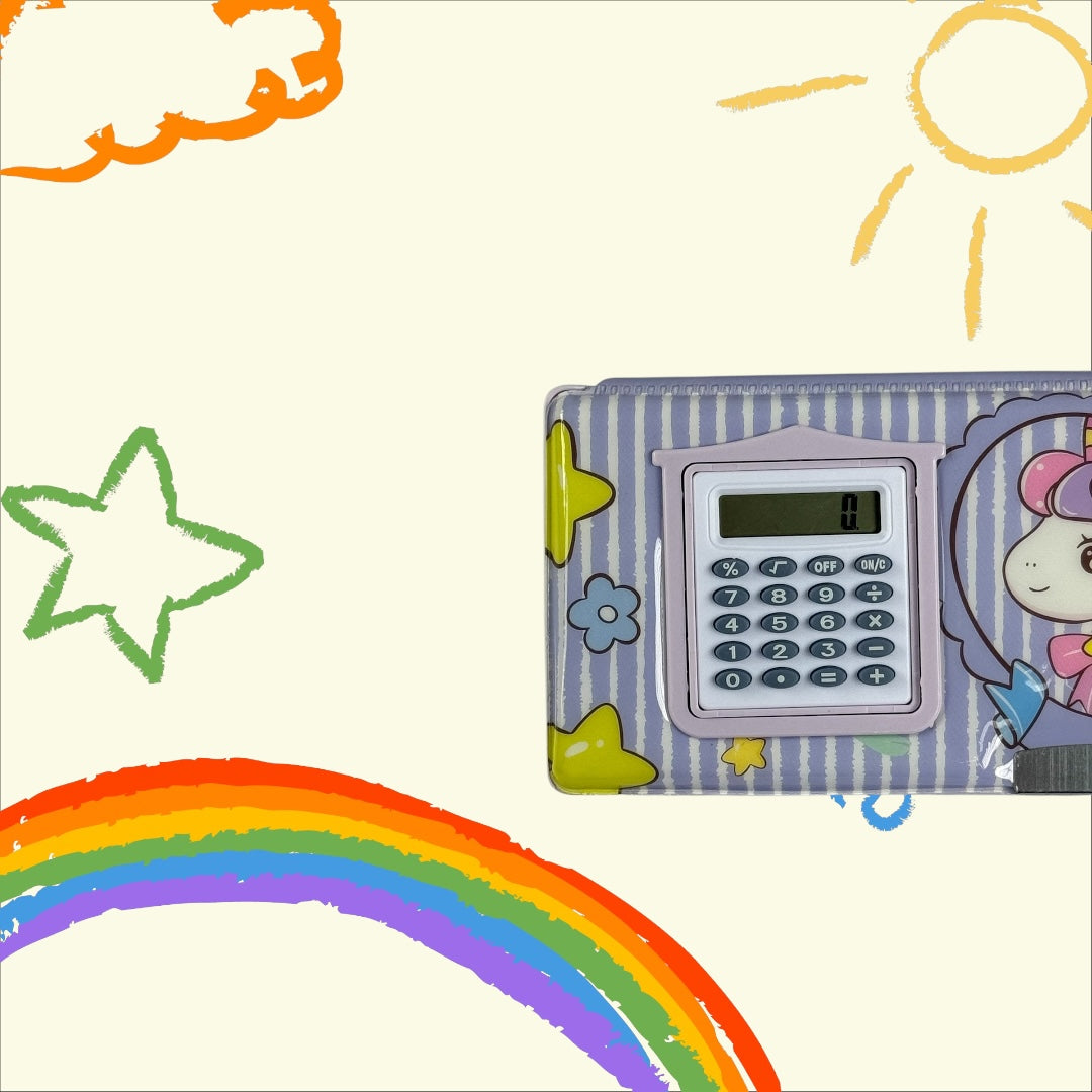 Unick Color Unicorn Hesap Makineli Fonksiyonel Kalem Kutusu
