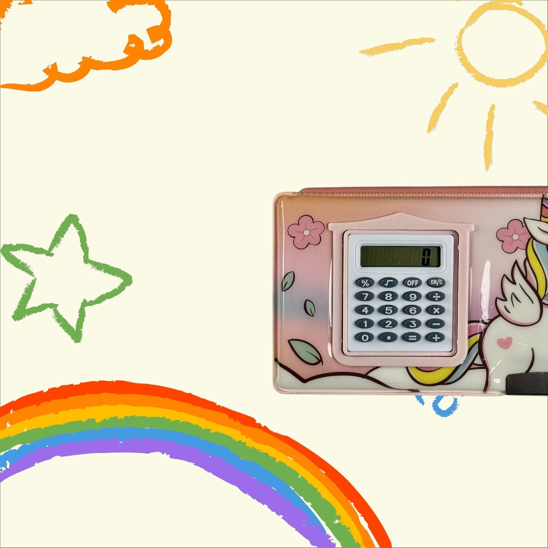 Unick Color Unicorn Hesap Makineli Fonksiyonel Kalem Kutusu