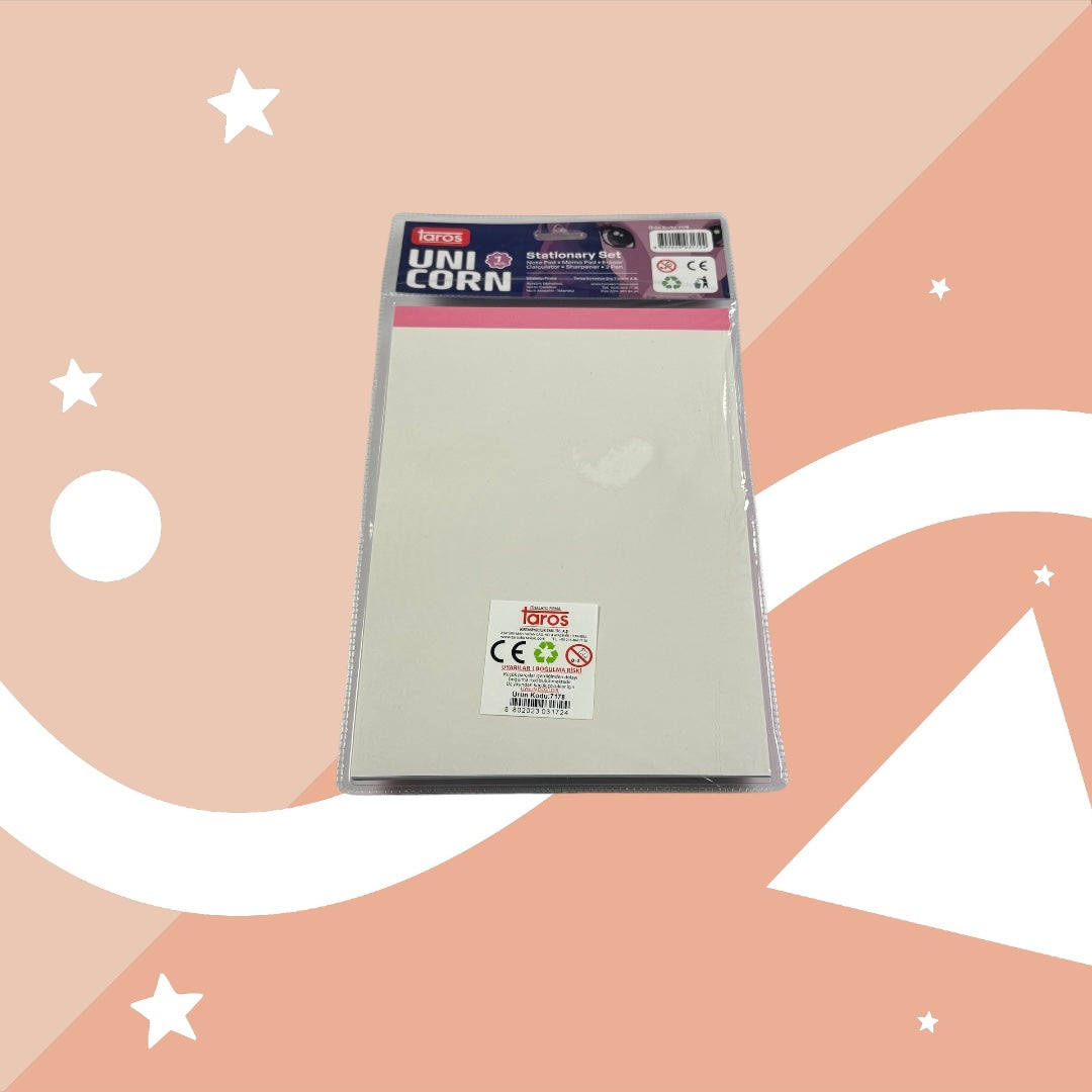 Unicorn Temalı Kırtasiye Seti 7 Parça - Defter, Hesap Makinesi, Kalem, Silgi ve Daha Fazlası