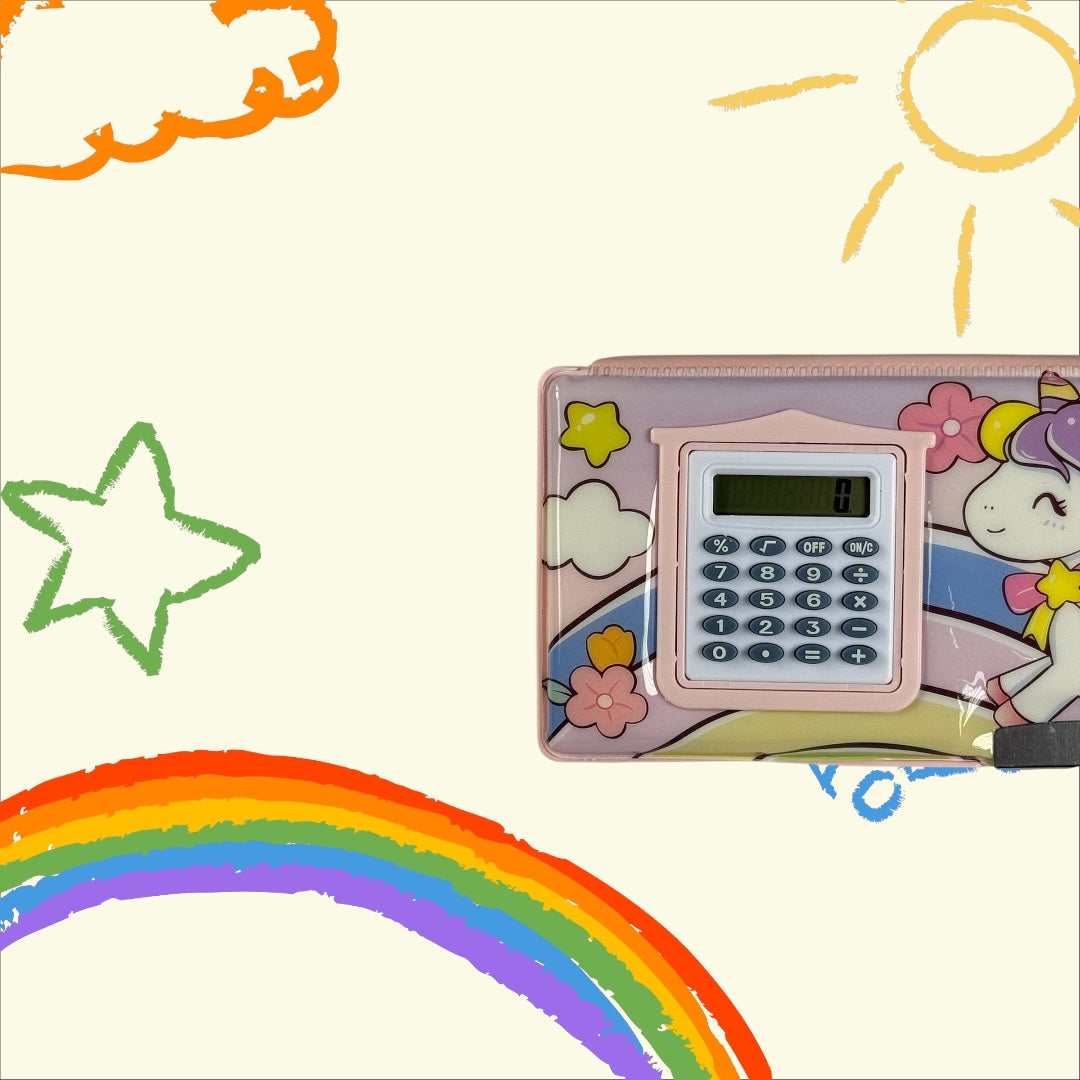 Unick Color Unicorn Hesap Makineli Fonksiyonel Kalem Kutusu