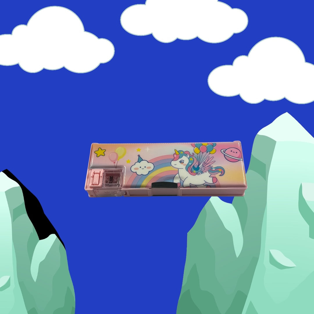 Unicorn Temalı Kırtasiye Seti - 7 Parça Okul Seti Kalem Kutulu Pembe Kız Çocuk Hediye