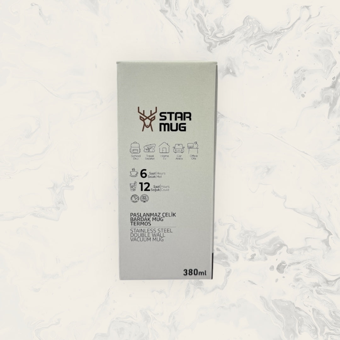 STARMUG Sızdırmaz Kapaklı Paslanmaz Çelik Termos Bardak 380 ml