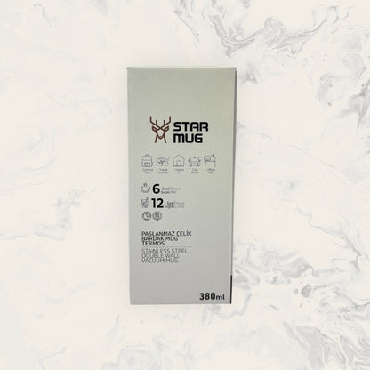 STARMUG Sızdırmaz Kapaklı Paslanmaz Çelik Termos Bardak 380 ml