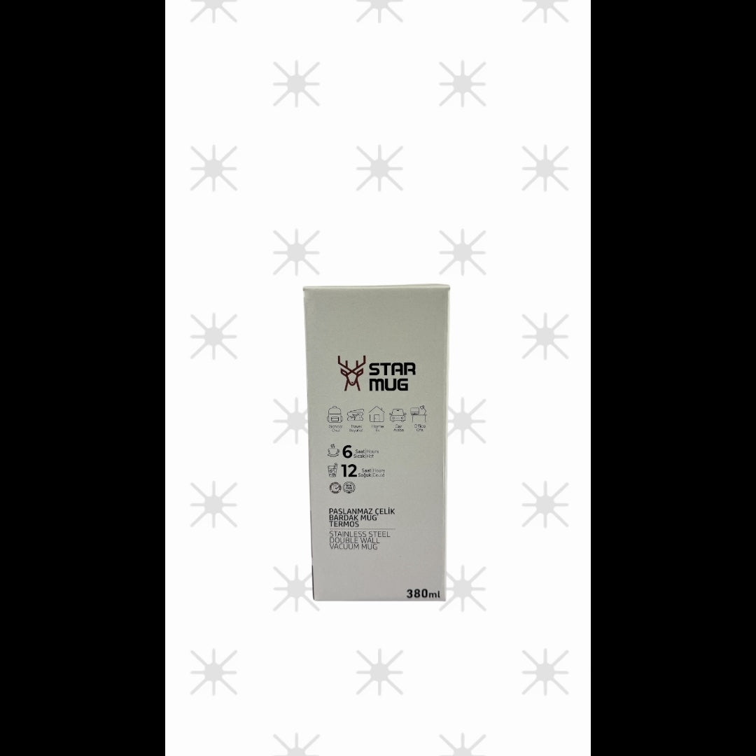 STARMUG Sızdırmaz Kapaklı Paslanmaz Çelik Termos Bardak 380 ml