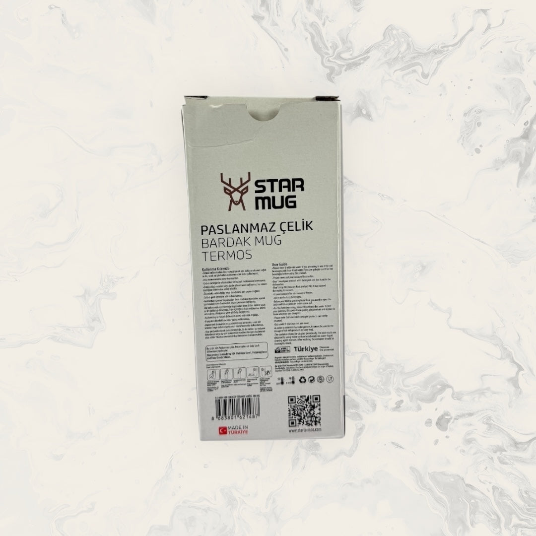 STARMUG Sızdırmaz Kapaklı Paslanmaz Çelik Termos Bardak 380 ml