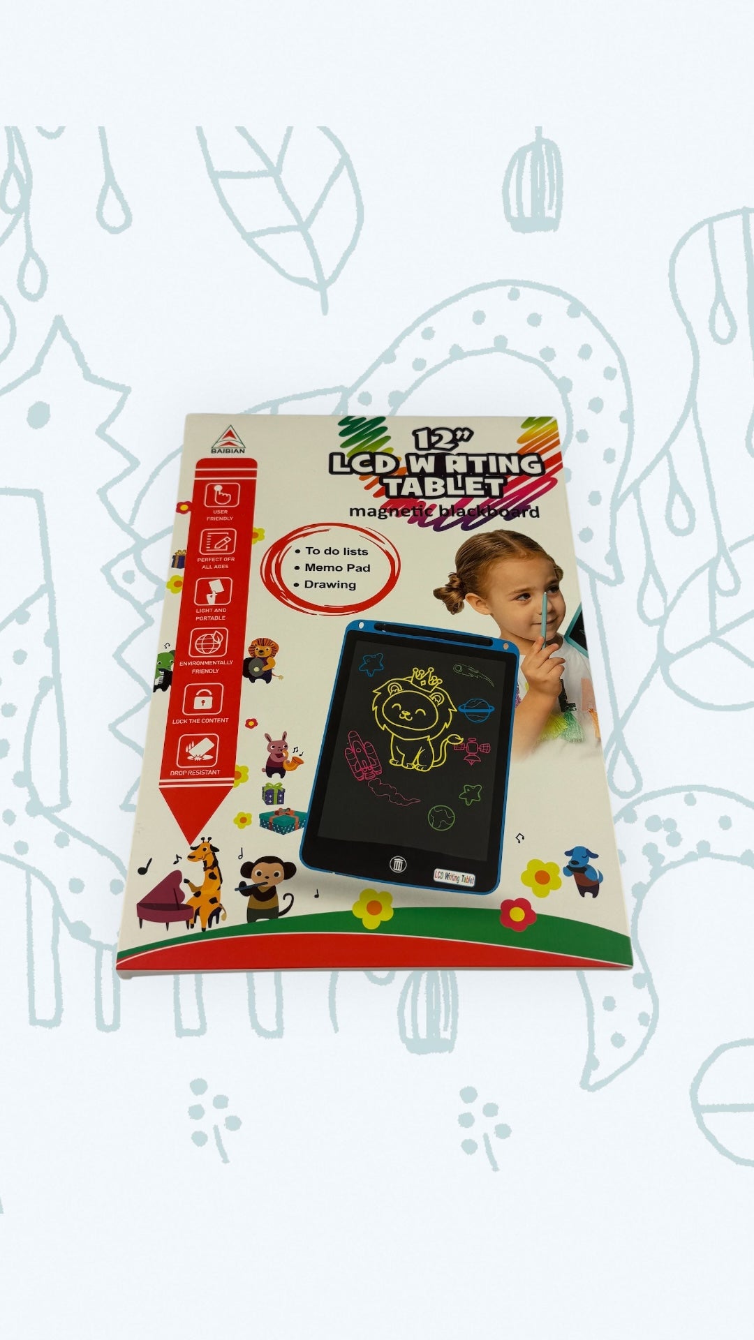 Hediyelik Renkli Writing Tablet Lcd 12Inç Kalemli Çizim Yazı Tahtası Not Yazma Eğitim Tableti