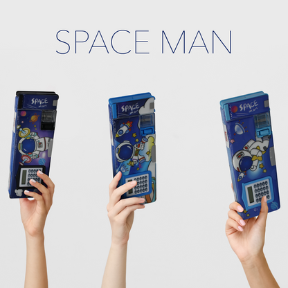 Unick Color Astronotlu Space Hesap Makineli Fonksiyonel Kalem Kutusu